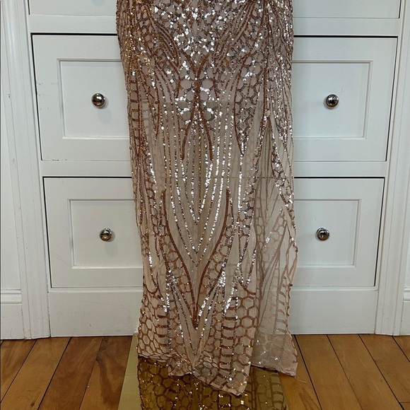 SHOWPO Be My Lover Rose Gold Sequin Maxi Dress | Size XS/S - Picture 5 of 10